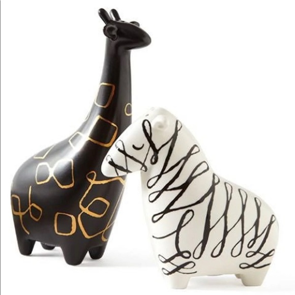 kate spade Other - NWT Kate Spade Zebra/Giraffe Salt and Pepper Shakers